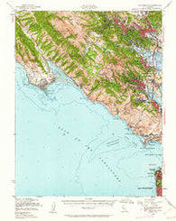 Mt. Tamalpais California Historical topographic map, 1:62500 scale, 15 X 15 Minute, Year 1950