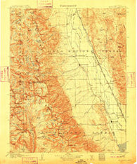Mt. Whitney California Historical topographic map, 1:125000 scale, 30 X 30 Minute, Year 1907