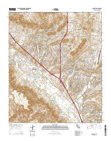 Murrieta California Current topographic map, 1:24000 scale, 7.5 X 7.5 Minute, Year 2015