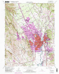 Napa California Historical topographic map, 1:24000 scale, 7.5 X 7.5 Minute, Year 1951