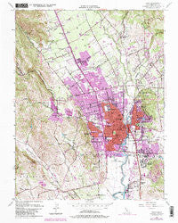 Napa California Historical topographic map, 1:24000 scale, 7.5 X 7.5 Minute, Year 1951