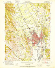 Napa California Historical topographic map, 1:24000 scale, 7.5 X 7.5 Minute, Year 1951