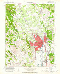 Napa California Historical topographic map, 1:24000 scale, 7.5 X 7.5 Minute, Year 1951