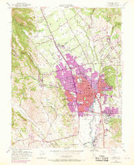 Napa California Historical topographic map, 1:24000 scale, 7.5 X 7.5 Minute, Year 1951