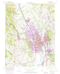 Napa California Historical topographic map, 1:24000 scale, 7.5 X 7.5 Minute, Year 1951