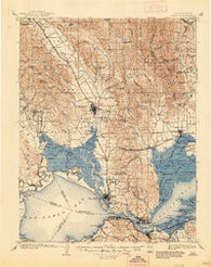 Napa California Historical topographic map, 1:125000 scale, 30 X 30 Minute, Year 1902
