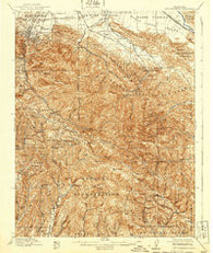 New Almaden California Historical topographic map, 1:62500 scale, 15 X 15 Minute, Year 1919