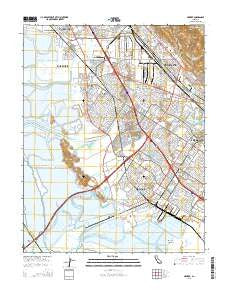 Newark California Current topographic map, 1:24000 scale, 7.5 X 7.5 Minute, Year 2015