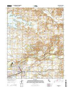 Oakdale California Current topographic map, 1:24000 scale, 7.5 X 7.5 Minute, Year 2015