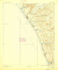 Oceanside California Historical topographic map, 1:62500 scale, 15 X 15 Minute, Year 1893