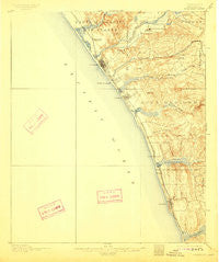 Oceanside California Historical topographic map, 1:62500 scale, 15 X 15 Minute, Year 1901