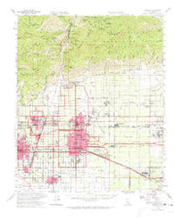 Ontario California Historical topographic map, 1:62500 scale, 15 X 15 Minute, Year 1954