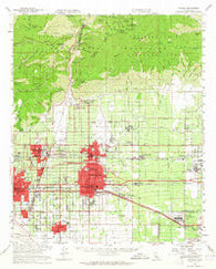 Ontario California Historical topographic map, 1:62500 scale, 15 X 15 Minute, Year 1954