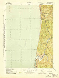 Orick California Historical topographic map, 1:62500 scale, 15 X 15 Minute, Year 1945