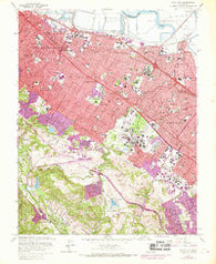 Palo Alto California Historical topographic map, 1:24000 scale, 7.5 X 7.5 Minute, Year 1961