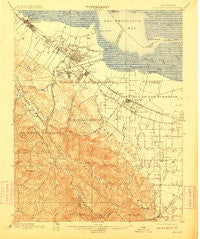 Palo Alto California Historical topographic map, 1:62500 scale, 15 X 15 Minute, Year 1899
