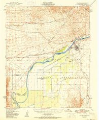 Parker Arizona Historical topographic map, 1:62500 scale, 15 X 15 Minute, Year 1950