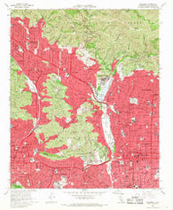Pasadena California Historical topographic map, 1:24000 scale, 7.5 X 7.5 Minute, Year 1966