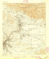 Pasadena California Historical topographic map, 1:62500 scale, 15 X 15 Minute, Year 1896