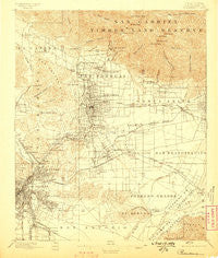 Pasadena California Historical topographic map, 1:62500 scale, 15 X 15 Minute, Year 1896