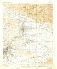 Pasadena California Historical topographic map, 1:62500 scale, 15 X 15 Minute, Year 1900