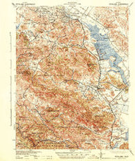 Petaluma California Historical topographic map, 1:62500 scale, 15 X 15 Minute, Year 1942