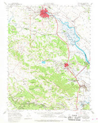 Petaluma California Historical topographic map, 1:62500 scale, 15 X 15 Minute, Year 1954