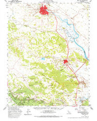 Petaluma California Historical topographic map, 1:62500 scale, 15 X 15 Minute, Year 1954