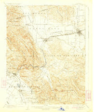 Pleasanton California Historical topographic map, 1:62500 scale, 15 X 15 Minute, Year 1906
