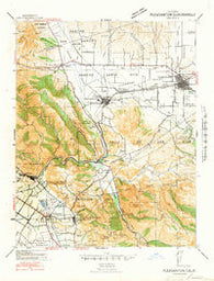 Pleasanton California Historical topographic map, 1:62500 scale, 15 X 15 Minute, Year 1941