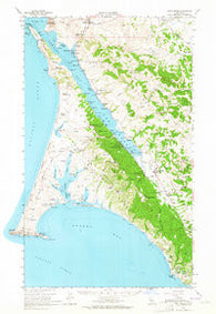 Point Reyes California Historical topographic map, 1:62500 scale, 15 X 15 Minute, Year 1954