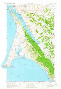 Point Reyes California Historical topographic map, 1:62500 scale, 15 X 15 Minute, Year 1954
