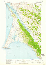 Point Reyes California Historical topographic map, 1:62500 scale, 15 X 15 Minute, Year 1954