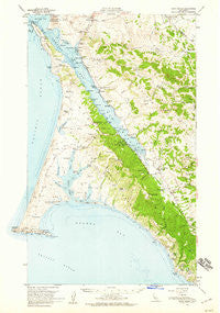 Point Reyes California Historical topographic map, 1:62500 scale, 15 X 15 Minute, Year 1954