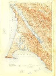 Point Reyes California Historical topographic map, 1:62500 scale, 15 X 15 Minute, Year 1918