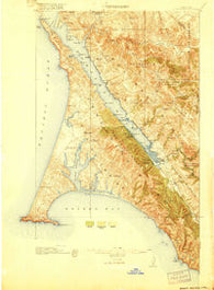 Point Reyes California Historical topographic map, 1:62500 scale, 15 X 15 Minute, Year 1918