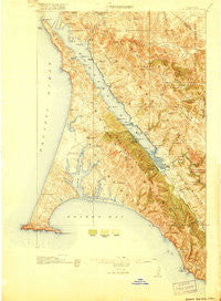 Point Reyes California Historical topographic map, 1:62500 scale, 15 X 15 Minute, Year 1918