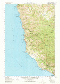 Point Sur California Historical topographic map, 1:62500 scale, 15 X 15 Minute, Year 1956