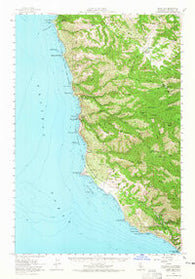 Point Sur California Historical topographic map, 1:62500 scale, 15 X 15 Minute, Year 1956