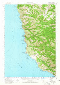 Point Sur California Historical topographic map, 1:62500 scale, 15 X 15 Minute, Year 1956