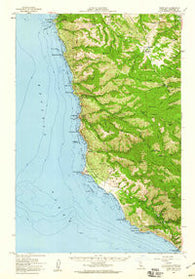 Point Sur California Historical topographic map, 1:62500 scale, 15 X 15 Minute, Year 1956