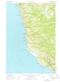 Point Sur California Historical topographic map, 1:62500 scale, 15 X 15 Minute, Year 1956