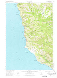 Point Sur California Historical topographic map, 1:62500 scale, 15 X 15 Minute, Year 1956
