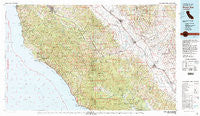 Point Sur California Historical topographic map, 1:100000 scale, 30 X 60 Minute, Year 1982