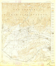 Pomona California Historical topographic map, 1:62500 scale, 15 X 15 Minute, Year 1897