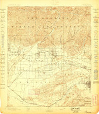 Pomona California Historical topographic map, 1:62500 scale, 15 X 15 Minute, Year 1898