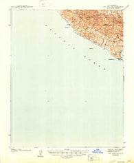 Port San Luis California Historical topographic map, 1:62500 scale, 15 X 15 Minute, Year 1945