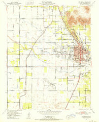 Porterville California Historical topographic map, 1:24000 scale, 7.5 X 7.5 Minute, Year 1951