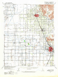Porterville California Historical topographic map, 1:62500 scale, 15 X 15 Minute, Year 1942