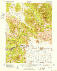 Portola California Historical topographic map, 1:62500 scale, 15 X 15 Minute, Year 1950